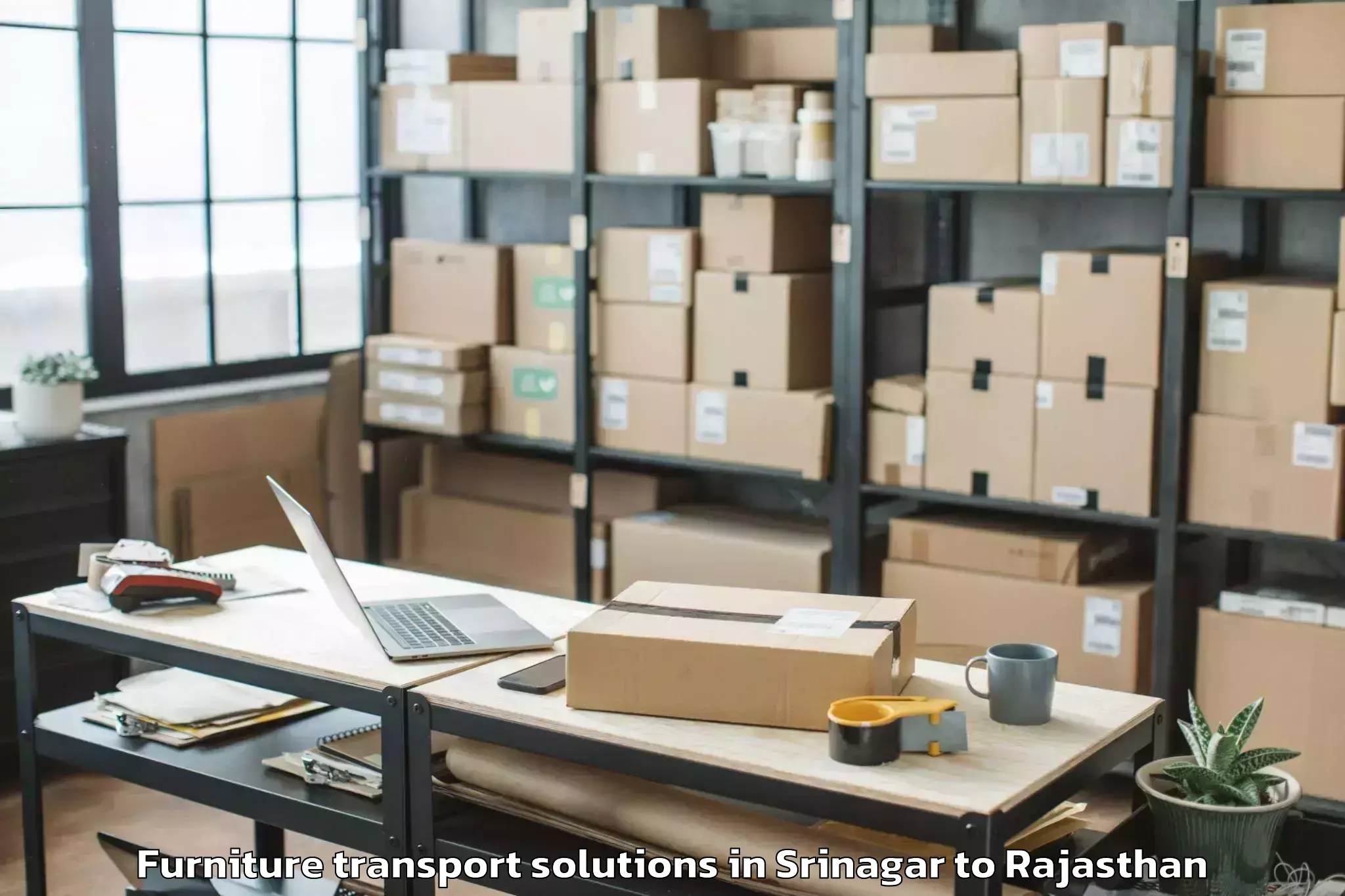 Expert Srinagar to Hindoli Furniture Transport Solutions